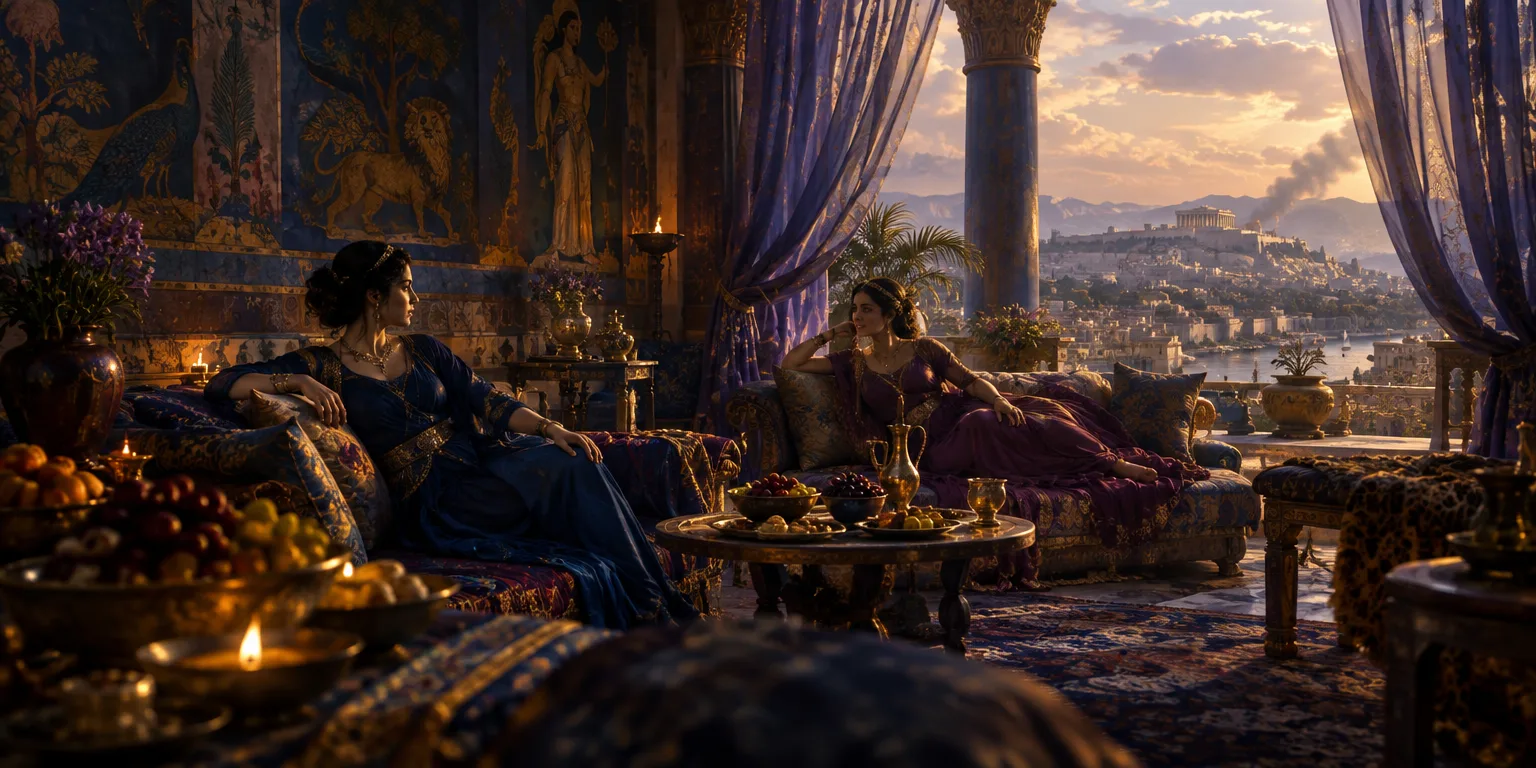 Imagem representando duas mulheres em um ambiente luxuoso, simbolizando infidelidade.