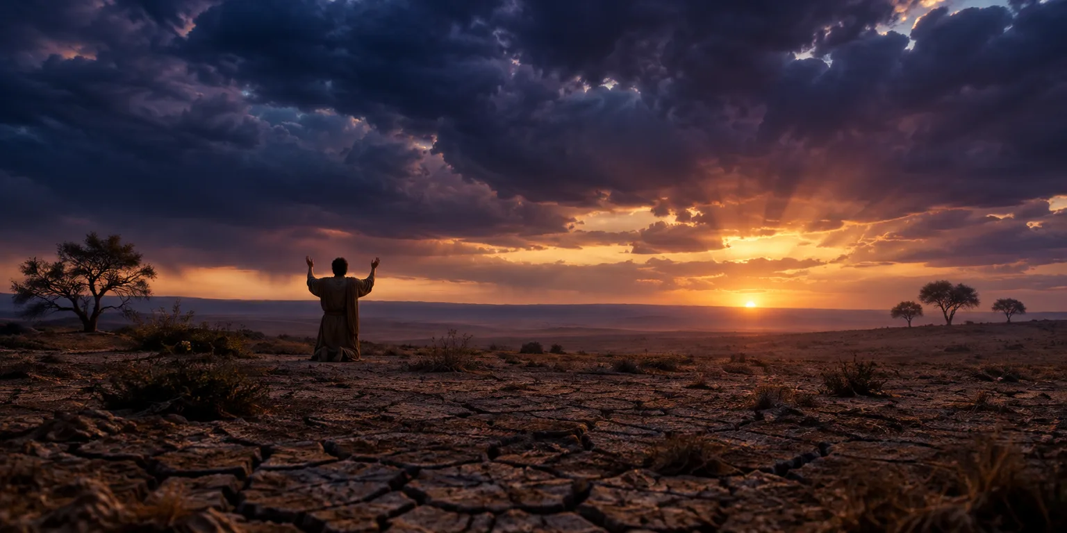 Jó clama a Deus em meio a um campo árido e desolado.