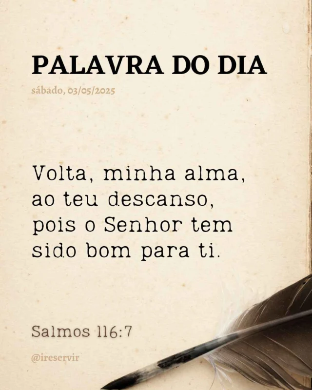 Senhor, muitas vezes minha alma está inquieta e esqueço o quanto tens sido bom.

Perdoa minha dúvida.

Peço que renoves minha fé e me concedas um descanso verdadeiro.

Que eu aprenda a confiar e encontrar paz na Tua presença.

Em nome de Jesus, amém.

❤️ Deus lhe trouxe aqui por um propósito.

📖 Com Ele, tudo é possível! (Marcos 10:27).

💎 Siga para mais palavras de encorajamento.

#palavradodia #ireservir #dios #bibliaejiujitsu #fe #reinodedeus #esperança #jesuscristoteama #bibliaonline #oracao #leiaabiblia #catolicos #jesusteama #deus #versiculododia #cristianos #iglesia #oracion #faith #positividade #bibliadiaria #igrejacatolica #defesadoevangelho #jesucristo #oracao #faith