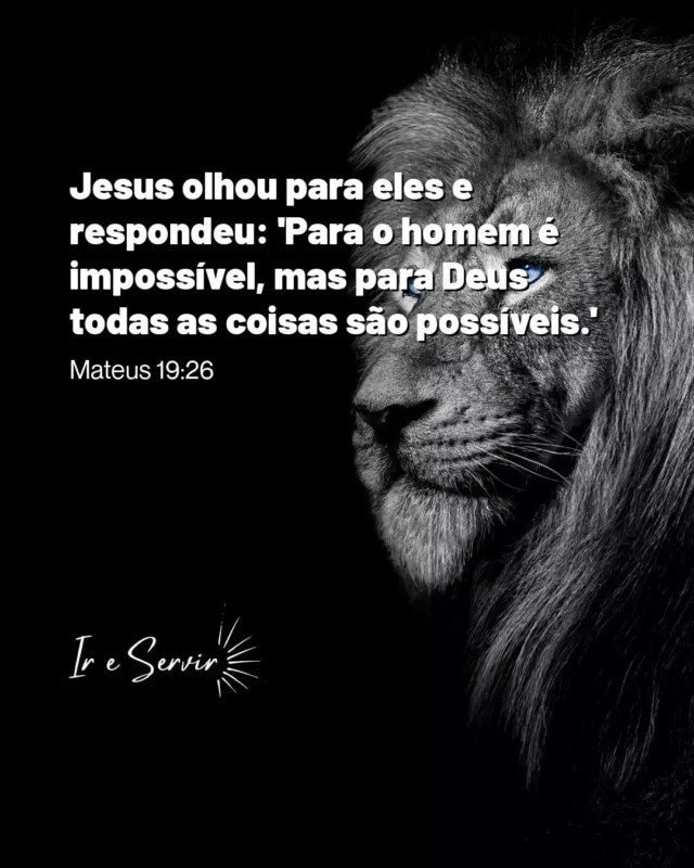 O versículo de Mateus 19:26 nos lembra da grandeza e do poder de Deus em contraste com as limitações humanas.

 Muitas vezes, nos deparamos com situações que parecem impossíveis, desafios que nos fazem questionar nossa fé e capacidade.

 No entanto, Jesus nos ensina que, mesmo quando tudo parece perdido, Deus é capaz de realizar o que consideramos impossível.

 Para uma vida cristã mais plena, é essencial cultivar a confiança em Deus, entregando nossas preocupações e impossibilidades a Ele.

 Ao fazer isso, encontramos paz e força para enfrentar os desafios.

 Lembre-se: com fé, até os obstáculos mais difíceis podem se transformar em oportunidades de crescimento e transformação.

❤️ Deus lhe trouxe aqui por um propósito

📖 Com Ele, tudo é possível! (Marcos 10:27)

💎 Siga para mais palavras de encorajamento

#ireservir #biblias #iglesia #deusnocontrolesempre #dios #louvor #bíbliailustrada #leituradabíblia #gratidao #versiculo #salmos #deusfiel #salvação #jovenescristianos #leiaabíblia #vida #bibliadeestudo #alegria #bíbliaanote #frases #love #Bibliacreativa #abíblia #bíbliaonline #bibliadiaria #jesuscristovive #jesuscristonocomando #jesus