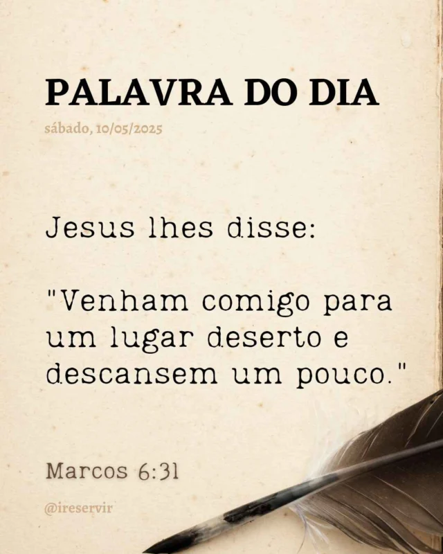Querido Jesus, reconheço que muitas vezes tenho negligenciado o descanso e tentei carregar fardos além das minhas forças.

Perdão por não parar para estar contigo.

Preciso do repouso que só Tua presença pode dar.

Ajuda-me a atender ao Teu chamado para descansar aos Teus pés, renovando minhas energias e minha fé.

Em Teu nome, amém.

❤️ Deus lhe trouxe aqui por um propósito.

📖 Com Ele, tudo é possível! (Marcos 10:27).

💎 Siga para mais palavras de encorajamento.

#palavradodia #ireservir #defesadoevangelho #catolicos #esperança #bibliaonline #faith #reinodedeus #jesuscristoteama #iglejacatolica #deusdoimpossivel #leiaabiblia #bibliaejiujitsu #paz #oracao #dios #fe #jesuschrist #bibliadiaria #jesusteama #iglesia #palavradedeus #cristianos #oracao #jesucristo #versiculododia