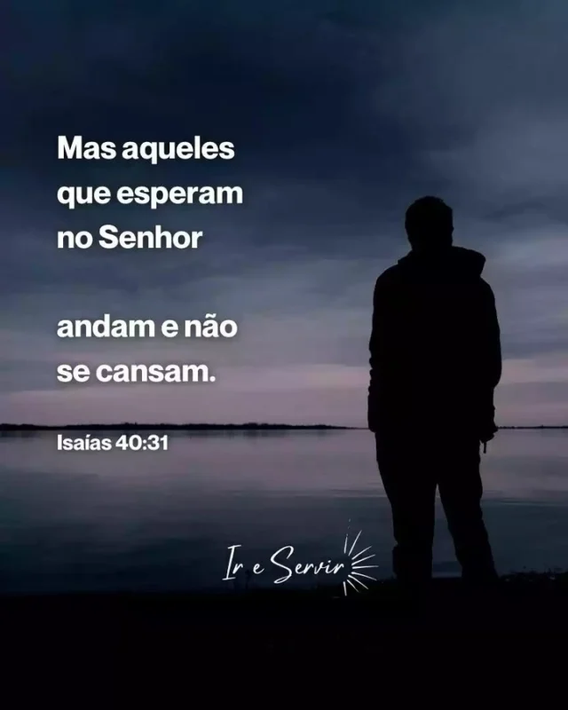 Este versículo fala sobre a confiança no Senhor e como ela fornece força e perseverança.

Ele sugere que aqueles que confiam em Deus podem enfrentar desafios sem se cansar ou desistir.

É uma mensagem de esperança e encorajamento para aqueles que sentem-se cansados ​​ou desanimados.

'Mas aqueles que esperam no Senhor renovam as suas forças. Voam alto como águias; correm e não ficam exaustos, andam e não se cansam.' (Isaías 40:31)

❤️ Deus lhe trouxe aqui por um propósito

📖 Com Ele, tudo é possível! (Marcos 10:27)

💎 Siga para mais palavras de encorajamento

#ireservir #paz #bibliajovem #jesusestavoltando #foco #jesuslovesyou #salvação #salmos #amorproprio #sabedoria #bibliadeestudo #vida #reinodedeus #bíblia #lerabíblia #jovenescristianos #deusmaravilhoso #dios #biblias #bibliadeapuntes #saude #crist #versiculobiblico #jesucristo #bibliaspersonalizadas #teologia #jesuscristosalvador #mensagemdodia