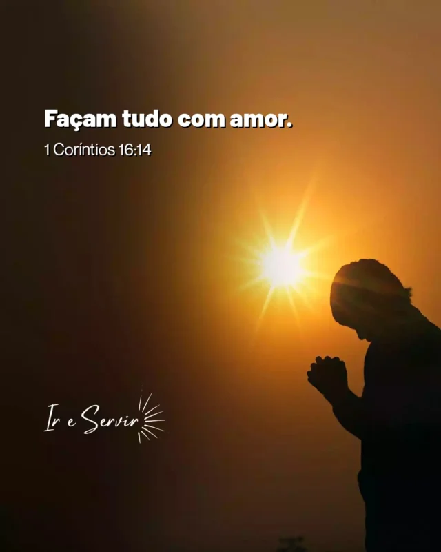 O versículo "Façam tudo com amor" (1 Coríntios 16:14) nos convida a refletir sobre a essência de nossas ações diárias.

 O amor, como ensinado por Jesus, não é apenas um sentimento, mas uma prática ativa em nossas vidas.

 Ao nos dedicarmos a agir com amor, tornamo-nos instrumentos de paz e compreensão, refletindo a luz de Cristo em um mundo muitas vezes marcado pela indiferença.

 Uma dica útil para vivermos essa verdade é perguntar a nós mesmos antes de cada ação: "Isso é feito com amor?

" Essa simples pergunta pode transformar até as tarefas mais rotineiras em oportunidades de servir ao próximo, promovendo um ambiente onde o amor de Deus se manifesta através de nossas atitudes.

❤️ Deus lhe trouxe aqui por um propósito

📖 Com Ele, tudo é possível! (Marcos 10:27)

💎 Siga para mais palavras de encorajamento

#ireservir #frases #evangelho #esperança #jesuscristoeosenhor #mêsdabíblia #motiva #abapai #felicidade #bíbliadamulher #teologia#autoconhecimento #devocionaldiario #deusnocomando #deusefiel #deusebomotempotodo #saude #palabradedios #jesusteama #versiculododia #jesuschrist #jesuslovesyou #deusnafrente #estude_a_bíblia #bibliaejiujitsu #vida #cristo #salvacao #biblias