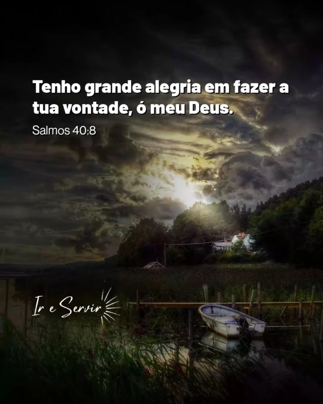 O versículo de Salmos 40:8 nos convida a refletir sobre a alegria de viver em conformidade com a vontade de Deus.

 Essa disposição de coração é fundamental para uma vida cristã verdadeira.

 Jesus nos ensina nos Evangelhos que fazer a vontade do Pai é essencial para o nosso propósito.

 Em Mateus 7:21, Ele nos lembra que nem todo aquele que O chama de Senhor entrará no Reino dos Céus, mas apenas aqueles que fazem a vontade do Pai.

 Para cultivar essa alegria em seguir a Deus, é importante buscar um relacionamento íntimo com Ele através da oração e da leitura das Escrituras.

 Ao nos dedicarmos a entender e praticar Seus ensinamentos, encontramos satisfação e paz, mesmo em meio a desafios.

 Assim, nossa vida se torna um testemunho da presença divina, refletindo amor e compaixão no mundo.

❤️ Deus lhe trouxe aqui por um propósito

📖 Com Ele, tudo é possível! (Marcos 10:27)

💎 Siga para mais palavras de encorajamento

#ireservir #biblias #bibliadamulher #versiculobiblico #deusebomotempotodo #deusemaravilhoso #bíbliailustrada #diosesamor #fé #bibliadiaria #palavradedeus #diosteama #jesusteama #bibliantv #deuseamor #reinodedeus #amordedeus #igrejacatolica #vida #deusconosco #deusnocomandosempre #deusacimadetudo #cristianismo #deuspoderoso #frases #jesucristo #deusefiel #oraçao