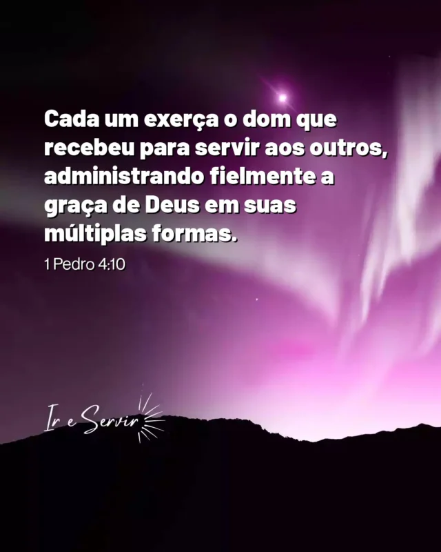O versículo de 1 Pedro 4:10 nos lembra da importância de reconhecermos e utilizarmos os dons que Deus nos deu para servir ao próximo.

 Em um mundo que muitas vezes valoriza o individualismo, Jesus nos ensina que o verdadeiro propósito de nossas habilidades está em como podemos impactar a vida dos outros.

 Assim como Ele se entregou em amor e serviço, somos chamados a fazer o mesmo.

 Uma dica prática é buscar diariamente oportunidades de servir: seja através de um gesto amável, de uma palavra de encorajamento ou de ações concretas em nossas comunidades.

 Ao exercermos nossos dons, não apenas glorificamos a Deus, mas também espalhamos Sua graça em múltiplas formas, transformando corações e inspirando mudanças.

❤️ Deus lhe trouxe aqui por um propósito

📖 Com Ele, tudo é possível! (Marcos 10:27)

💎 Siga para mais palavras de encorajamento

#ireservir #deusnafrente #bibliantv #deusemaravilhoso #amorproprio #estudeabíblia #bíbliailustrada #diosteama #bibliadamulher #biblias #assembleiadedeus #cristo #deusnocontrole #jesuschrist #bible #versiculosdodia #salvação #leia_a_bíblia #cristianismo #esperança #santidade #vida #dios #frasesinspiradoras #jesusvive #biblianvt #deusefiel #bibliadeestudio