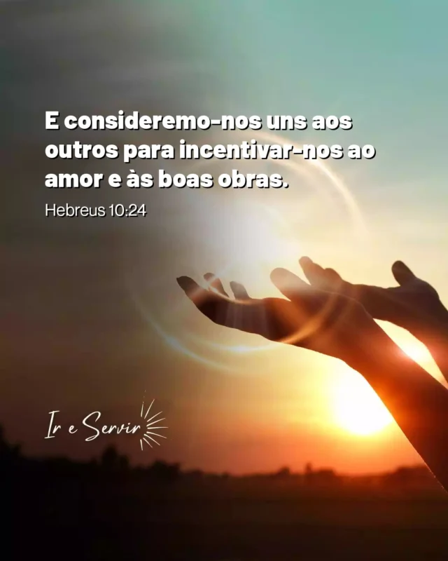 O versículo de Hebreus 10:24 nos convida a olhar para o próximo com um coração disposto a incentivar o amor e as boas obras.

 Essa prática é essencial na vida cristã, pois Jesus nos ensinou que o amor ao próximo é um dos mandamentos mais importantes.

 Para viver isso, precisamos cultivar uma comunidade de apoio e encorajamento.

 Uma dica útil é dedicar um tempo semanal para se conectar com alguém, seja através de uma mensagem, uma visita ou uma ligação, para perguntar como a pessoa está e oferecer apoio.

 Ao fazer isso, não apenas fortalecemos a fé do outro, mas também criamos um ambiente onde o amor e as boas obras florescem, refletindo o caráter de Cristo em nossas vidas.

❤️ Deus lhe trouxe aqui por um propósito

📖 Com Ele, tudo é possível! (Marcos 10:27)

💎 Siga para mais palavras de encorajamento

#ireservir #biblia #adora #estudodabíblia #deusconosco #jesuslovesyou #jesuscristo #assembleiadedeus #salvacao #leiaabiblia #familia #versiculododia #bibliadeestudo #teologia#autoconhecimento #bibliaspersonalizadas #deusnocomando #deusfiel #deusefiel #dios #alegria #deusmaravilhoso #jesusteama #Bibliaperolada #fe #reinodedeus #bíbliaanote #bibliakingjames #deusebomotempotodo