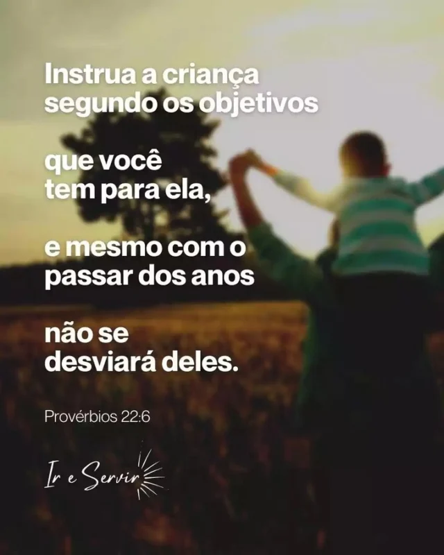 As crianças são um presente de Deus e dedicar tempo e paciência no processo de formação da criança é o direito, a responsabilidade e a satisfação de todos os pais.

Todas as pessoas nascem com uma propensão para o mal. 

Educar as crianças para uma conduta piedosa, escolhas sábias e responsabilidade por suas ações e atitudes, é uma ferramenta dada por Deus — para ajudar a conduzir uma criança na direção certa para sua vida.

❤️ Deus lhe trouxe aqui por um propósito

📖 Com Ele, tudo é possível! (Marcos 10:27)

💎 Siga para mais palavras de encorajamento

#ireservir #oração #deuscuidademim #salvação #biblias #jesuscristo #estudodabíblia #cristianismo #igrejacatolica #catolico #palavrasdedeus #salva #felicidade #deuscuida #crist #iglesia #oracion #bíbliaonline #god #diosesamor #adora #jesuscristoreidosreis #defesadoevangelho #cristão #frasescristianas #deusebomotempotodo #devocional #jesuscristoteama