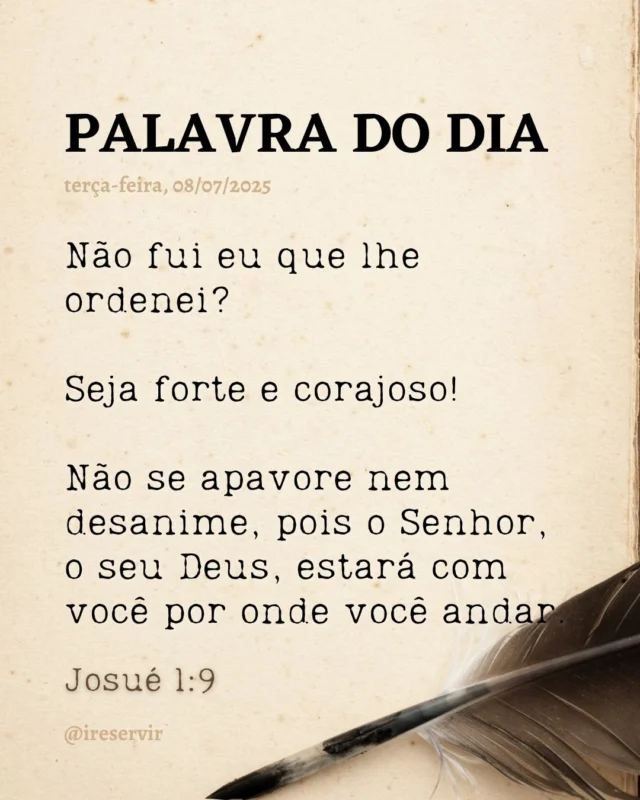 Senhor, confesso que muitas vezes duvido da força que colocaste em mim e hesito em seguir o caminho que preparaste.

Peço-Te coragem para abraçar meus sonhos e agir com determinação, confiando em Teu amor que me sustenta.

Comprometo-me a viver cada dia com fé, buscando refletir Tua luz e graça.

Que eu possa ser ousado em minhas ações e levar esperança a outros, sempre guiado por Teu propósito.

Amém.

❤️ Deus lhe trouxe aqui por um propósito.

📖 Com Ele, tudo é possível! (Marcos 10:27).

💎 Siga para mais palavras de encorajamento.

#palavradodia #ireservir #church #deusnocontrole #orar #mêsdabíblia #bibliapersonalizada #igrejacatolica #amorproprio #alegria #versiculosbiblicos #bibliadeapuntes #deusmaravilhoso #sabedoria #cristao #jesuscristoreidosreis #ora #jesuscristosalvador #assembleiadedeus #bíbliadeestudo #bíbliadiaria #oração #amordedeus #salva #deuscuidademim #fe #palabradedios #bibliakingjames