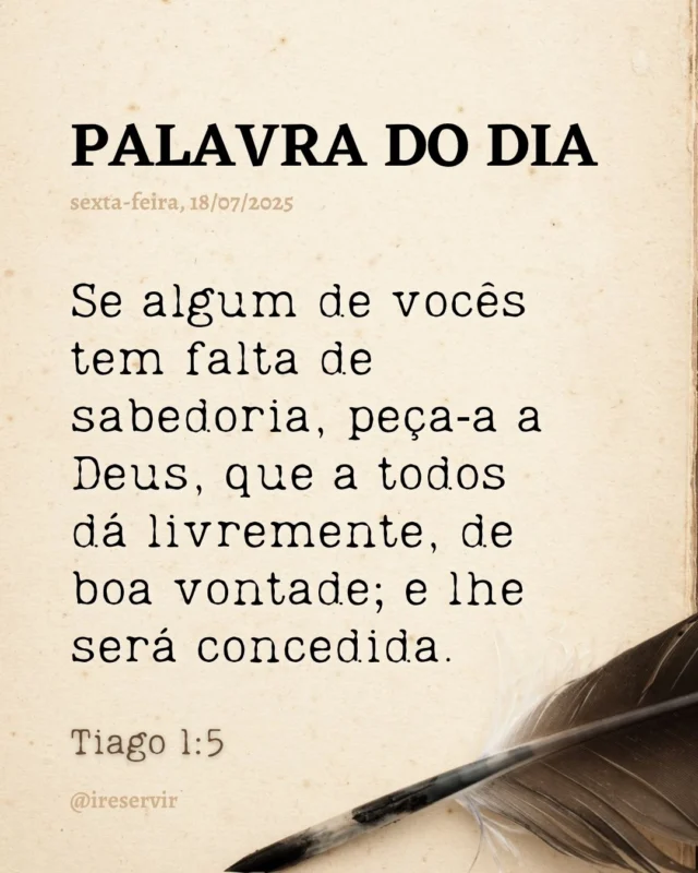 Senhor, reconheço minhas limitações e peço perdão por vezes ter me afastado da Tua luz.

Hoje, abro meu coração para a sabedoria divina que me transforma.

Guia-me em cada decisão, que eu possa ser um canal de amor e compreensão.

Comprometo-me a buscar essa conexão diariamente, confiando que a sabedoria que desejo já está em mim.

Que minhas ações reflitam a luz que Tu me ofereces.

Amém.

❤️ Deus lhe trouxe aqui por um propósito.

📖 Com Ele, tudo é possível! (Marcos 10:27).

💎 Siga para mais palavras de encorajamento.

#palavradodia #ireservir #versiculobiblico #foco #jovenescristianos #bibliadiaria #jesusestavoltando #bibliaspersonalizadas #frasescristianas #amordedeus #bibliadeestudo #cristianismo #adora #bibliainfantil #estudobiblico #iglesia #yeshua #biblia #oracao #cristianos #gospel #deusebomotempotodo #fé #orar #oração #jesuscristovive #mensagemdodia #faith